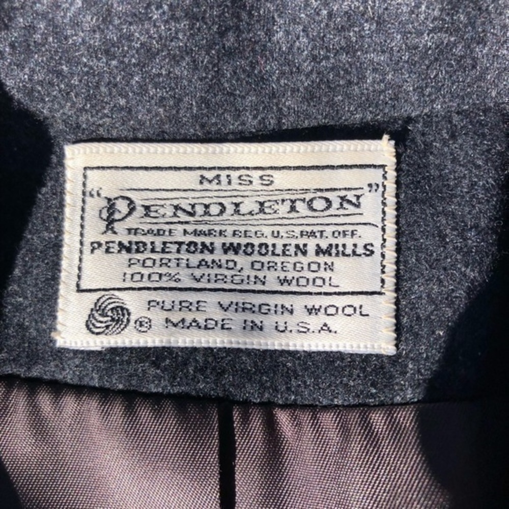 Pendelton 100%Wool Grey Single Button Blazer Size… - image 2